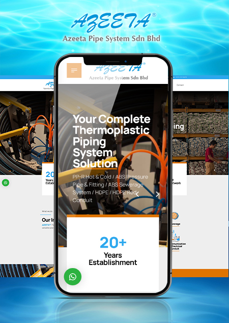 Product showcase website design project for Azeeta Pipe Malaysia by MWDesign